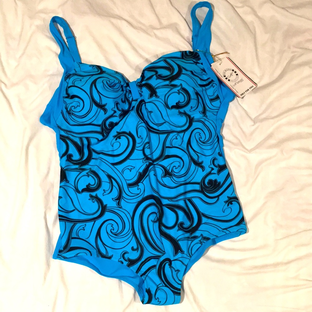 Sz. 4XL turquoise and black swimsuit